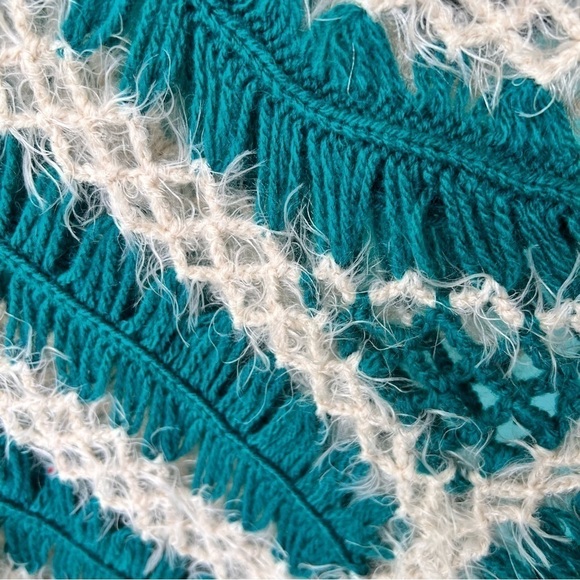 GRIFFLIN PARIS WOOL BLEND MOHAIR LOOSE KNIT CROP TOP SIZE MEDIUM - Picture 4 of 6